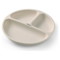 Babyono Silikona šķīvis 1482/04 beige + elastīgas karotes 1066 DĀVANĀ!