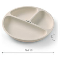 Babyono Silikona šķīvis 1482/04 beige + elastīgas karotes 1066 DĀVANĀ!