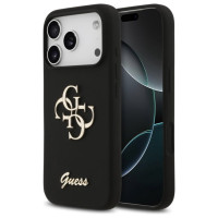 Guess Silicone Big 4G Script Case for iPhone 17 Pro - Black