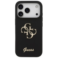 Guess Silicone Big 4G Script Case for iPhone 17 Pro - Black