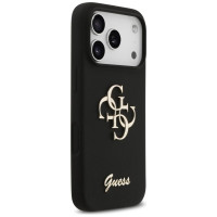 Guess Silicone Big 4G Script Case for iPhone 17 Pro - Black