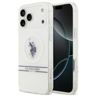 U.s. Polo Assn. US Polo DH and Bottom Stripe Logo MagSafe Case for iPhone 17 Pro Max - White
