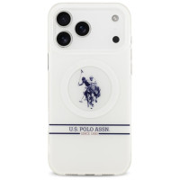 U.s. Polo Assn. US Polo DH and Bottom Stripe Logo MagSafe Case for iPhone 17 Pro Max - White