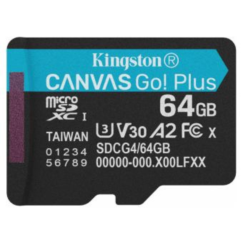 Kingston Atmiņas karte Kingston  Canvas Go Plus G4 MicroSDXC 64GB