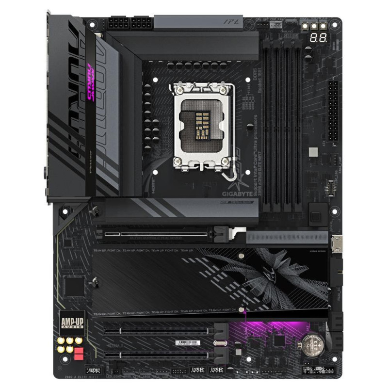 Gigabyte Mainboard|GIGABYTE|Intel Z890|LGA1851|ATX|Memory DDR5|Memory slots 4|2xPCI-Express 4.0 4x	|1xPCI-Express 5.0 16x|4xM.2|1xDisplayPort|4xUSB 2.0|5xUSB 3.2|1xUSB-C w/Thunderbolt|1xOptical S/PDIF|1xRJ45|2xAudio port|Z890AELITEWIFI71.0