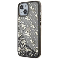 Guess Liquid Glitter 4G Transculent case for iPhone 14 - black
