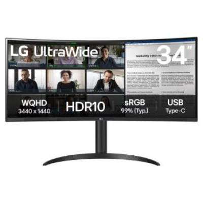 LG Monitors LG 34" 34WR55QK-B IPS QHD 100hz Curved
