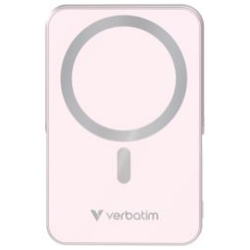 Verbatim Enerģijas krātuve Verbatim Charge n Go 10000mAh Magnetic Wireless Charge Pink ar Statīvu