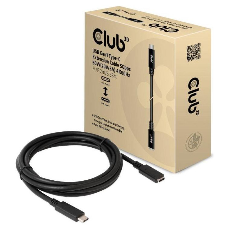 Club3D CABLE USB-C TO USB-C 2M/M/F CAC-1529 CLUB3D