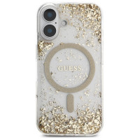 Guess HC Resin Bottom Glitter MagSafe case for iPhone 16 - gold