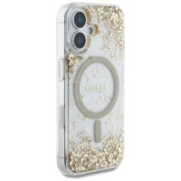 Guess HC Resin Bottom Glitter MagSafe case for iPhone 16 - gold
