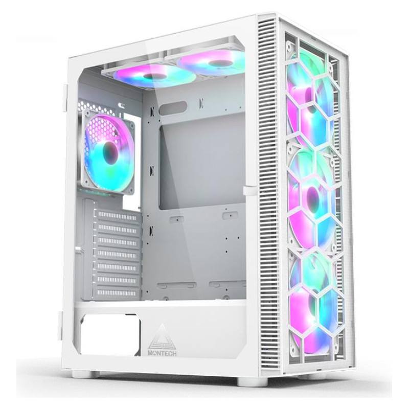 Montech Case|MONTECH|X3 Glass|MidiTower|Case product features Transparent panel|Not included|ATX|MicroATX|MiniITX|Colour White|X3GLASS(W)
