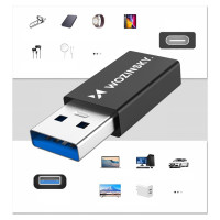 Wozinsky WAAC-01 USB-A - USB-C OTG Adapter - Black