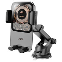 Dudao F19 clamp car holder with 15W inductive charger - black