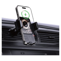 Dudao F19 clamp car holder with 15W inductive charger - black