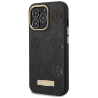 Guess Peony Logo Plate MagSafe Case for iPhone 14 Pro Max 6.7" - Black
