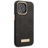 Guess Peony Logo Plate MagSafe Case for iPhone 14 Pro Max 6.7" - Black