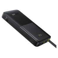 Baseus Powerbank Baseus Bipow 2 10000mah 20W z cyfrowym wyświetlaczem z wbudowanym kablem USB-C - czarny