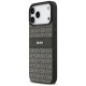 Dkny Repeat Texture Pattern with Tonal Stripe Case for iPhone 17 Pro Max - Black