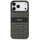 Dkny Repeat Texture Pattern with Tonal Stripe Case for iPhone 17 Pro Max - Black