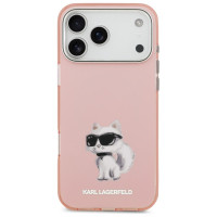 Karl Lagerfeld IML Aquarelle Choupette & Logo MagSafe Case for iPhone 17 Pro - Pink