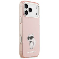 Karl Lagerfeld IML Aquarelle Choupette & Logo MagSafe Case for iPhone 17 Pro - Pink