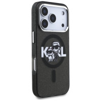 Karl Lagerfeld IML Glitter Karl & Choupette Sketch Logo MagSafe Case for iPhone 17 Pro - Black