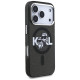 Karl Lagerfeld IML Glitter Karl & Choupette Sketch Logo MagSafe Case for iPhone 17 Pro - Black