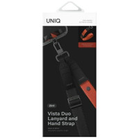 Uniq Vista 2-in-1 phone lanyard - black and orange