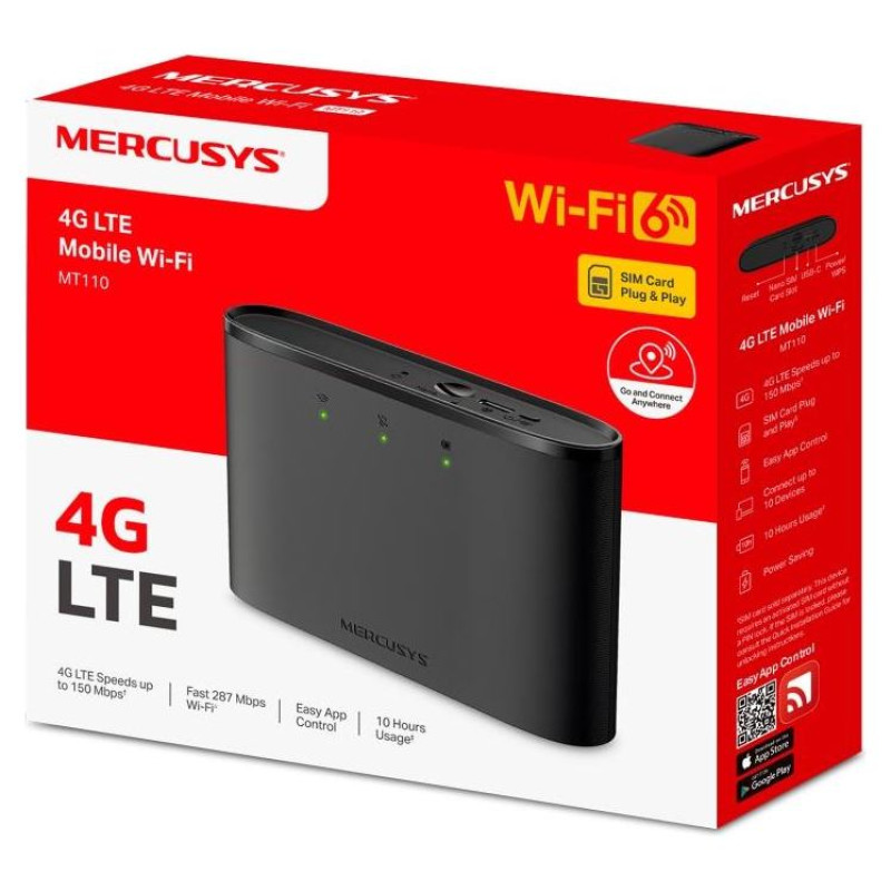 Mercusys Wireless Router|MERCUSYS|Router|4G|MT110