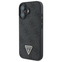 Guess Leather 4G Triangle Strass MagSafe Case for iPhone 16 - Black