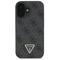 Guess Leather 4G Triangle Strass MagSafe Case for iPhone 16 - Black