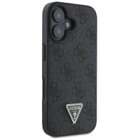 Guess Leather 4G Triangle Strass MagSafe Case for iPhone 16 - Black