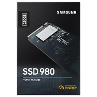 Samsung SSD|SAMSUNG|980|250GB|M.2|PCIE|NVMe|MLC|Write speed 1300 MBytes/sec|Read speed 2900 MBytes/sec|2.38mm|TBW 150 TB|MTBF 1500000 hours|MZ-V8V250BW
