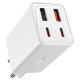 Baseus GaN6 Pro Charger 65W 2 x USB-C 2 x USB-A with Black USB-C Cable 100W 1m - White
