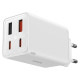 Baseus GaN6 Pro Charger 65W 2 x USB-C 2 x USB-A with Black USB-C Cable 100W 1m - White