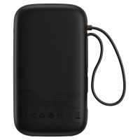 Baseus Qpow2 20000mAh 22.5W Powerbank with Dual Cable with Digital Display + Baseus Simple USB-C 3A Cable 0.3m (Black) - Black
