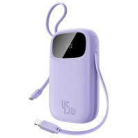 Baseus EnerFill FC31 20000mAh 45W Power Bank with Display with USB-C and Lightning Cables - Purple