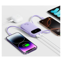 Baseus EnerFill FC31 20000mAh 45W Power Bank with Display with USB-C and Lightning Cables - Purple