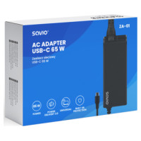 Savio Portatīvā datora lādētājs Savio AC adapter USB-C 65W PD