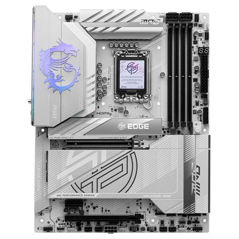 MSI Mainboard|MSI|Intel Z890|LGA1851|ATX|Memory DDR5|Memory slots 4|1xPCI-Express 1x|2xPCI-Express 16x|5xM.2|1xHDMI|1xAudio-In|1xAudio-Out|1xUSB 2.0|4xUSB 3.0|4xUSB 3.1|1xUSB-C|1xOptical S/PDIF|1xRJ45|2xThunderbolt|MPGZ890EDGETIWIFI