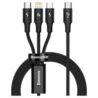 Baseus Rapid Series 3in1 USB-C - USB-C / Lightning / micro USB cable 20W PD 1.5m - black