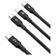 Baseus Rapid Series 3in1 USB-C - USB-C / Lightning / micro USB cable 20W PD 1.5m - black