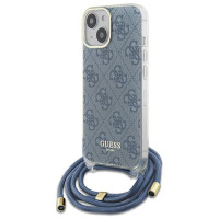 Guess Crossbody Cord 4G Print Case for iPhone 15/14/13 - Blue