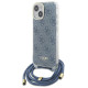 Guess Crossbody Cord 4G Print Case for iPhone 15/14/13 - Blue