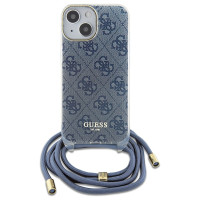 Guess Crossbody Cord 4G Print Case for iPhone 15/14/13 - Blue