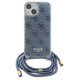 Guess Crossbody Cord 4G Print Case for iPhone 15/14/13 - Blue