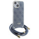 Guess Crossbody Cord 4G Print Case for iPhone 15/14/13 - Blue