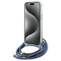 Guess Crossbody Cord 4G Print Case for iPhone 15/14/13 - Blue