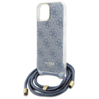 Guess Crossbody Cord 4G Print Case for iPhone 15/14/13 - Blue